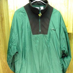 Fila men’s green ¼ zip fleece collar pullover windbreaker / size XL